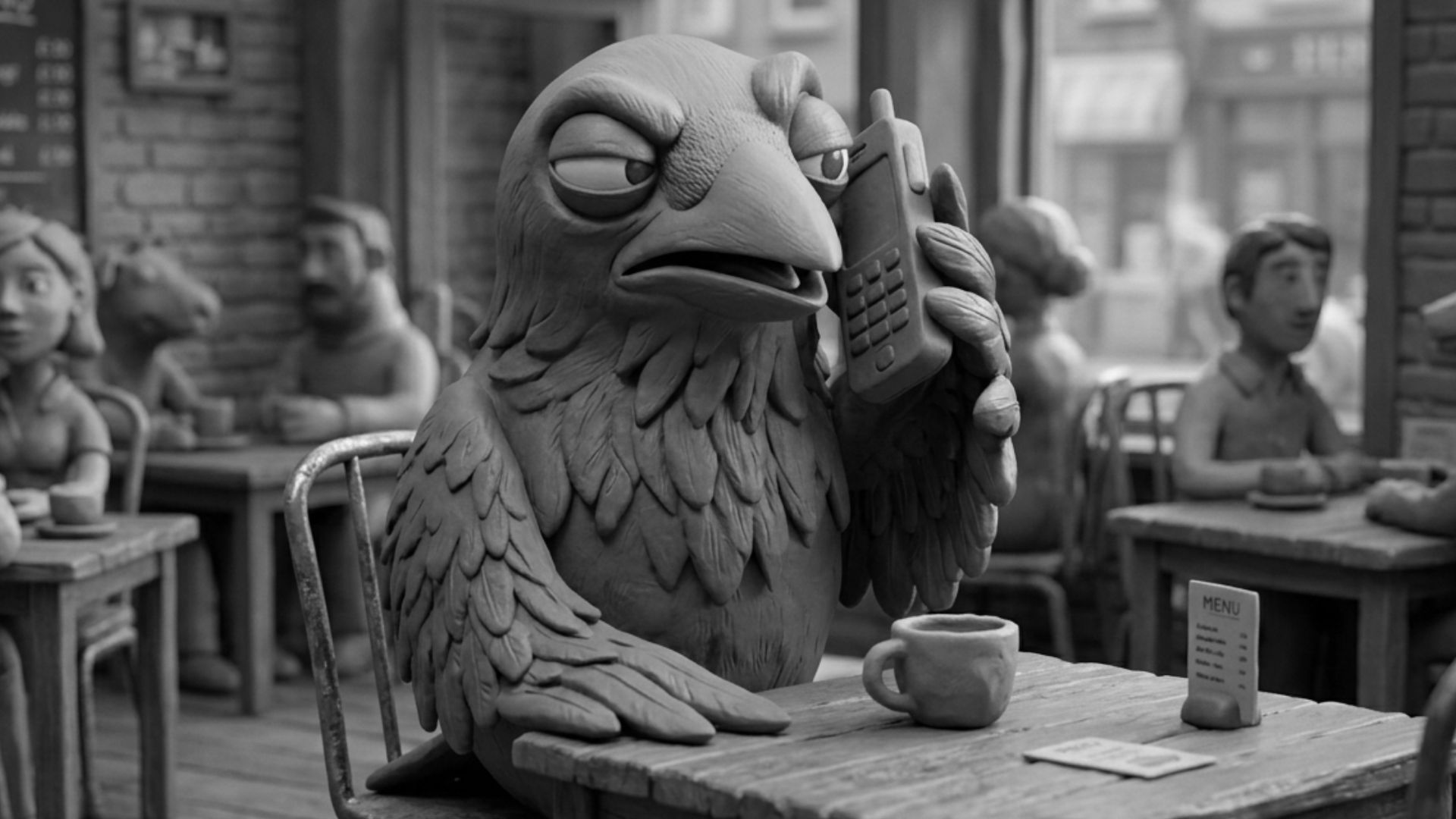 Jake the raven talking to a developer on the phone about optimizing website conversion and digital storefront performance in modern website development