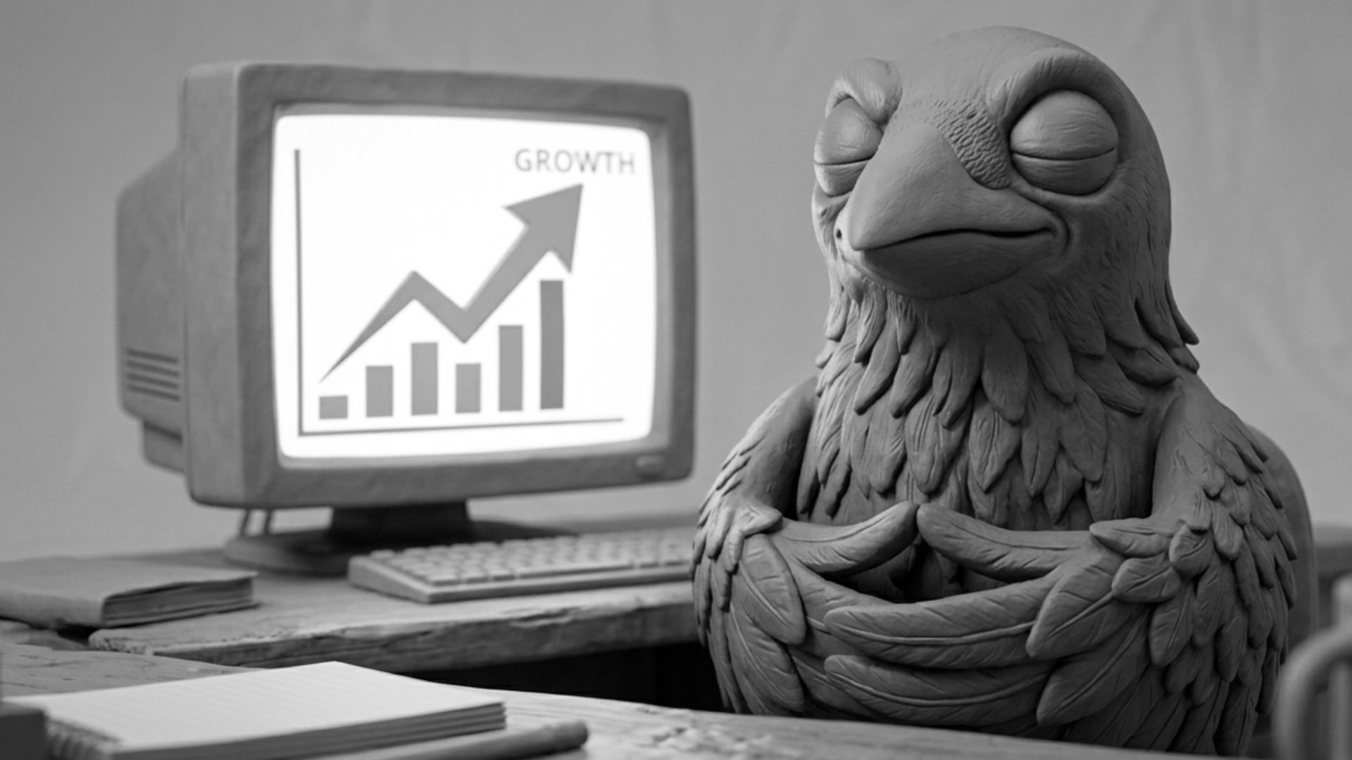 Jake the raven meditating and focusing on SEO authority and qualified leads instead of high website traffic